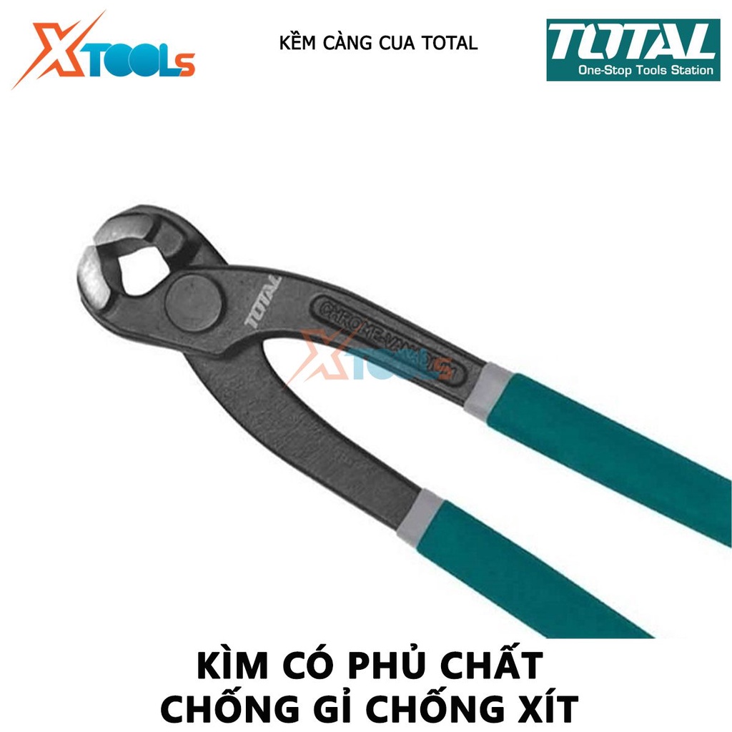 Kìm càng cua TOTAL | kềm càng cua đầu nhỏ kích cỡ dài 200mm (8&quot;) - 250mm (10&quot;) phủ chất chống gỉ, chống xít, tuổi thọ ca