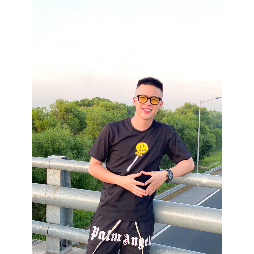 [ FREE SHIP ] Áo thun tay lỡ Mặt cười chảy- Áo phông nam nữ, Áo Drew form rộng Tay lỡ,chất cotton - Áo thun unisex