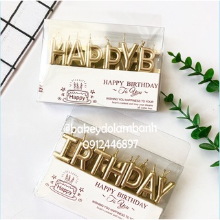Set nến HAPPY BIRTHDAY trang trí bánh sinh nhật