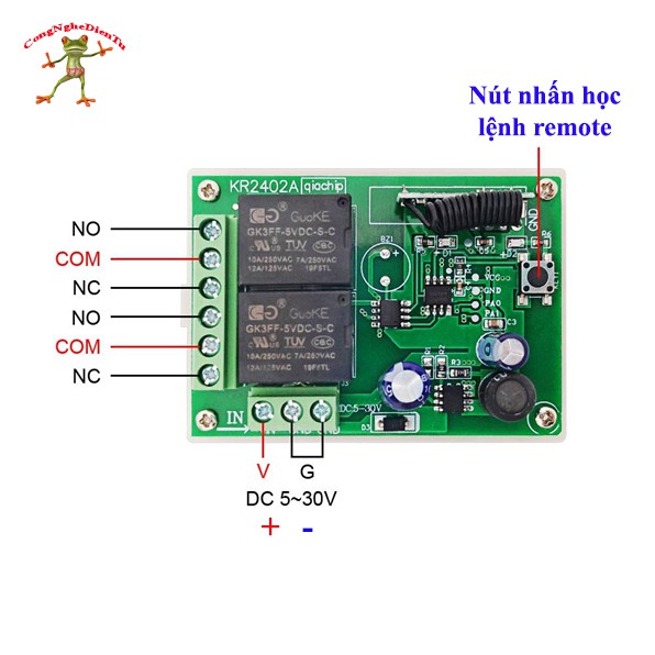 Bộ mạch điều khiền từ xa 5V đến 30v  2 kênh