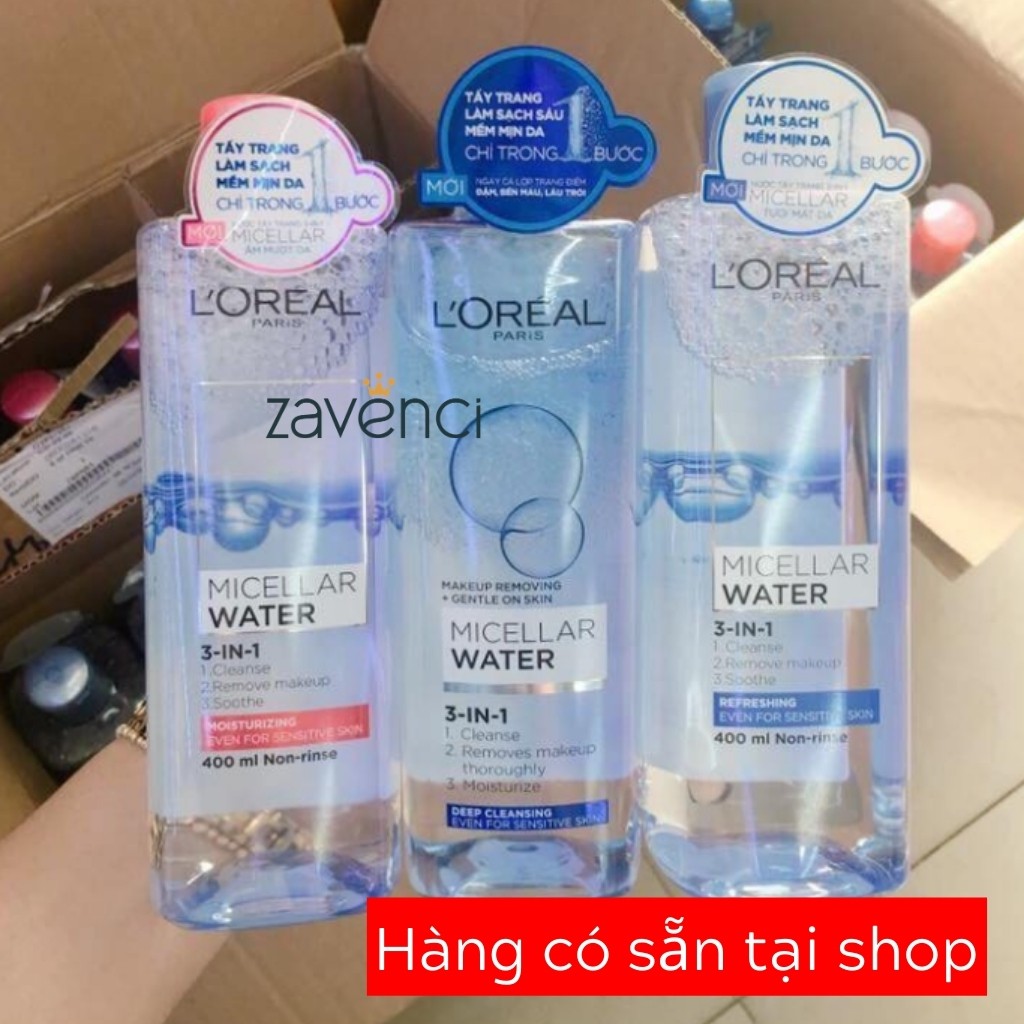 Nước Tẩy Trang L’Oreal Paris Micellar Water Làm Sạch Sâu Lớp Make Dưỡng Da Mềm Mịn (400ml)