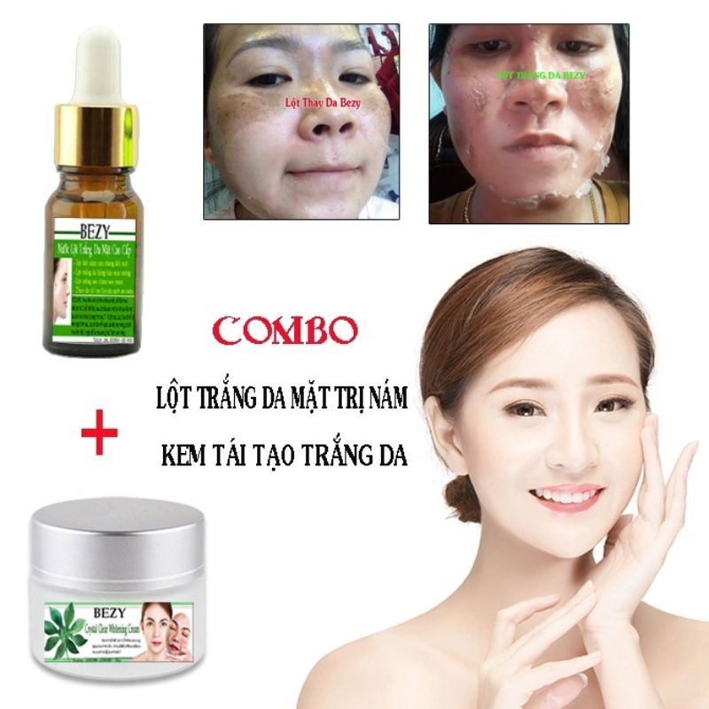 Combo  Lột Da Mặt + Kem Dưỡng Trắng Collag