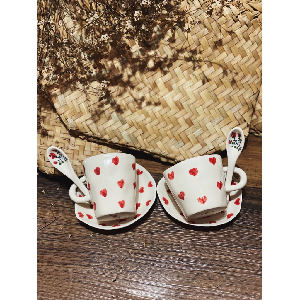 Cốc uống nước có họa tiết - Set cốc méo xinh xắn