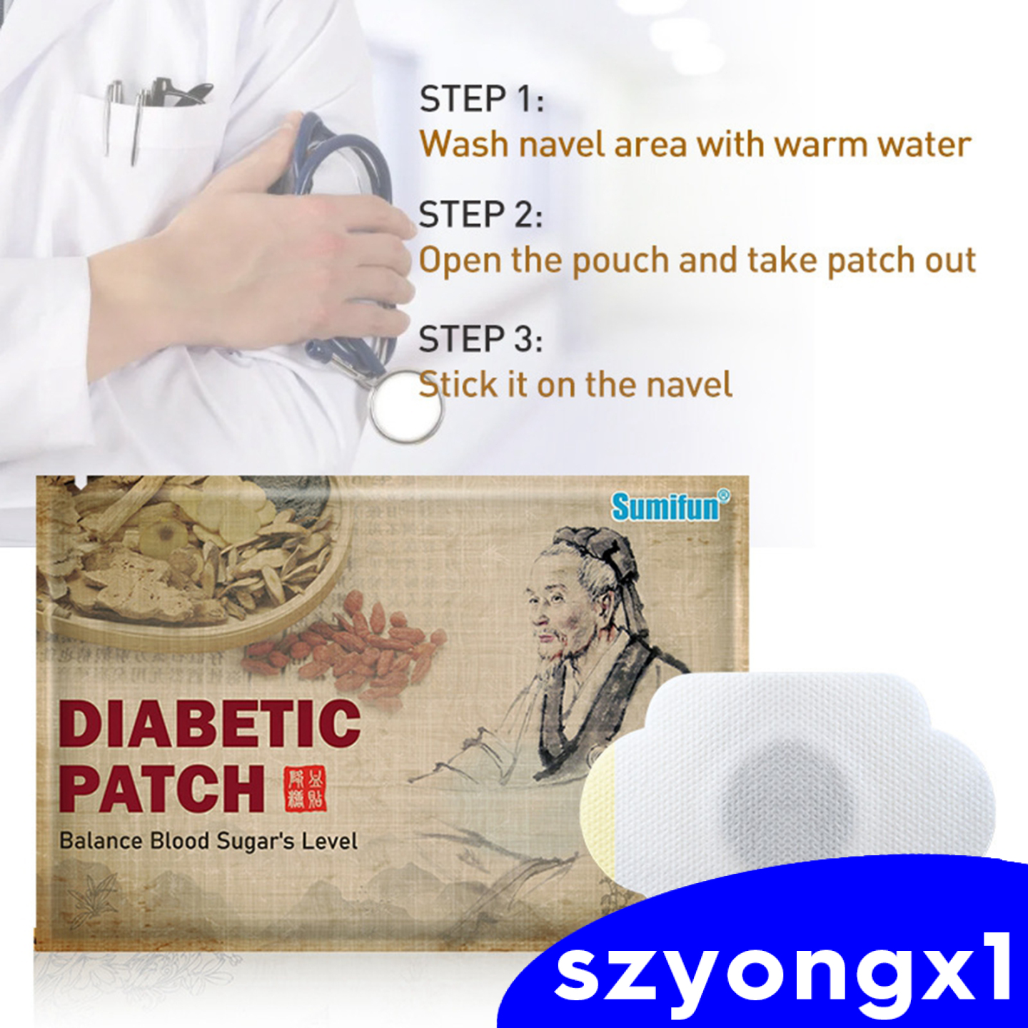 Best sale！ Diabetes Plasters Natural Herbs Diabetes Pads Diabetes Sticker 12 Pcs/2Bag