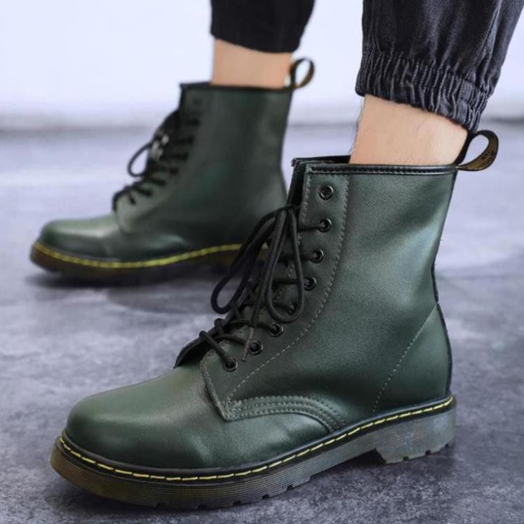 Giày bốt kiểu cao bồi Dr. Martens1460 màu trắng thời trang phong cách retro dành cho nam và nữ - Sale 1