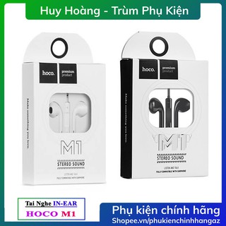 Tai Nghe Nhét Tai Hoco M1 màu trắng và đen  Jack Cắm 3.5mm - tainghe Âm thanh Hay - Hàng Chính Hãng