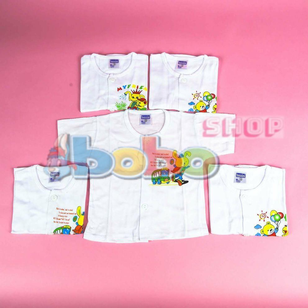 Set 5 Bộ Quần Áo Sơ Sinh Tay Ngắn Cúc Giữa Trắng Bosini Cho Bé 2-17kg