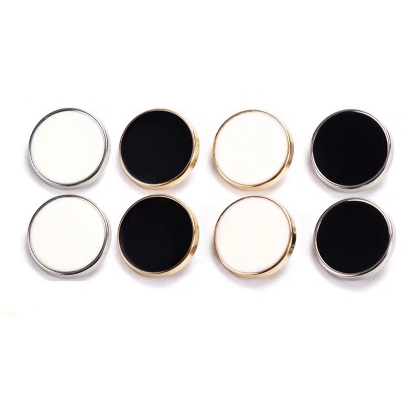 10 Miếng / Lô 11.5 / 15/20 / 25Mm Nút Trang Trí Cho Quần Áo Thời Trang Kim Loại Đen Nút Nhỏ Cho Áo Sơ Mi Nút May Tự Làm Cho Quần Áo