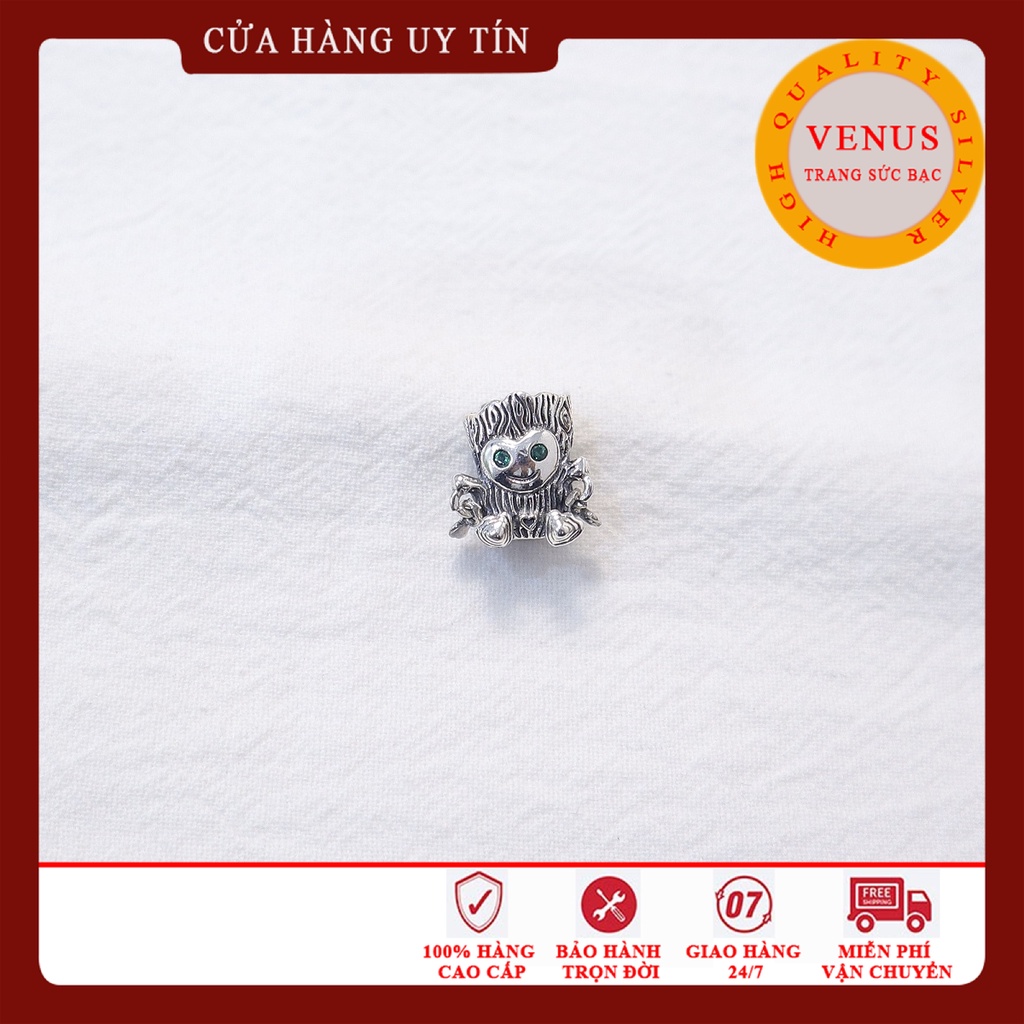 [Charm bạc 925 cao cấp] Charm bạc gấu ôm tim- Mã sản phẩm VENUSS9