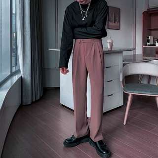 Quần tây nam form rộng lưng cao màu Burgundy