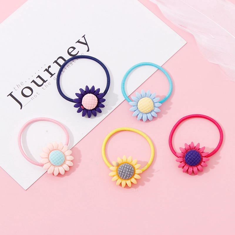 Bộ 10 dây buộc tóc co giãn thiết kế dễ thương cho nữ