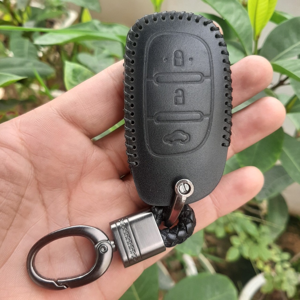 Bao da chìa khoá ô tô I10, ELANTRA, TUCSON chìa thông minh, bảo hành 2 năm, da thật 100%
