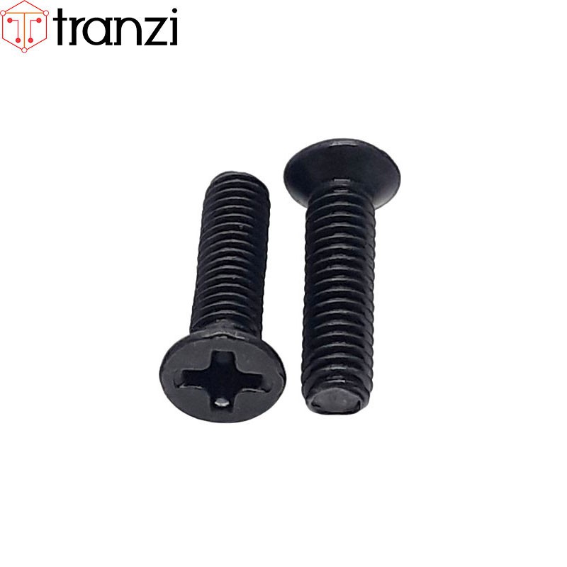 Vít bake đầu bằng thân bu lông mạ đen M2,5x10 - túi 50 cái