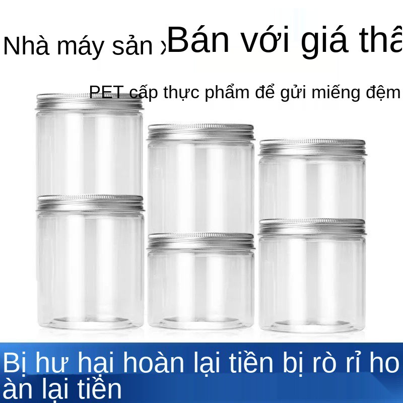 Food grade pet (50pcs) chai nhựa trong suốt niêm phong bán buôn và đóng gói phụ lọ đựng trà Honey Jar