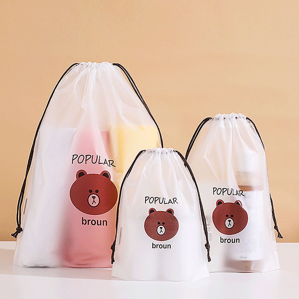 Bộ 1 / 3 túi đựng mỹ phẩm màu sắc trong suốt họa tiết hoa hoạt hình đáng yêu thiết kế chống thấm nước (có bán lẻ)