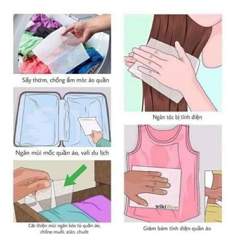 Giấy thơm quần áo Bounce Mỹ, giấy thơm mùi Việt Kiều BIMON làm mềm vải, hương Outdoor Fresh tươi mới