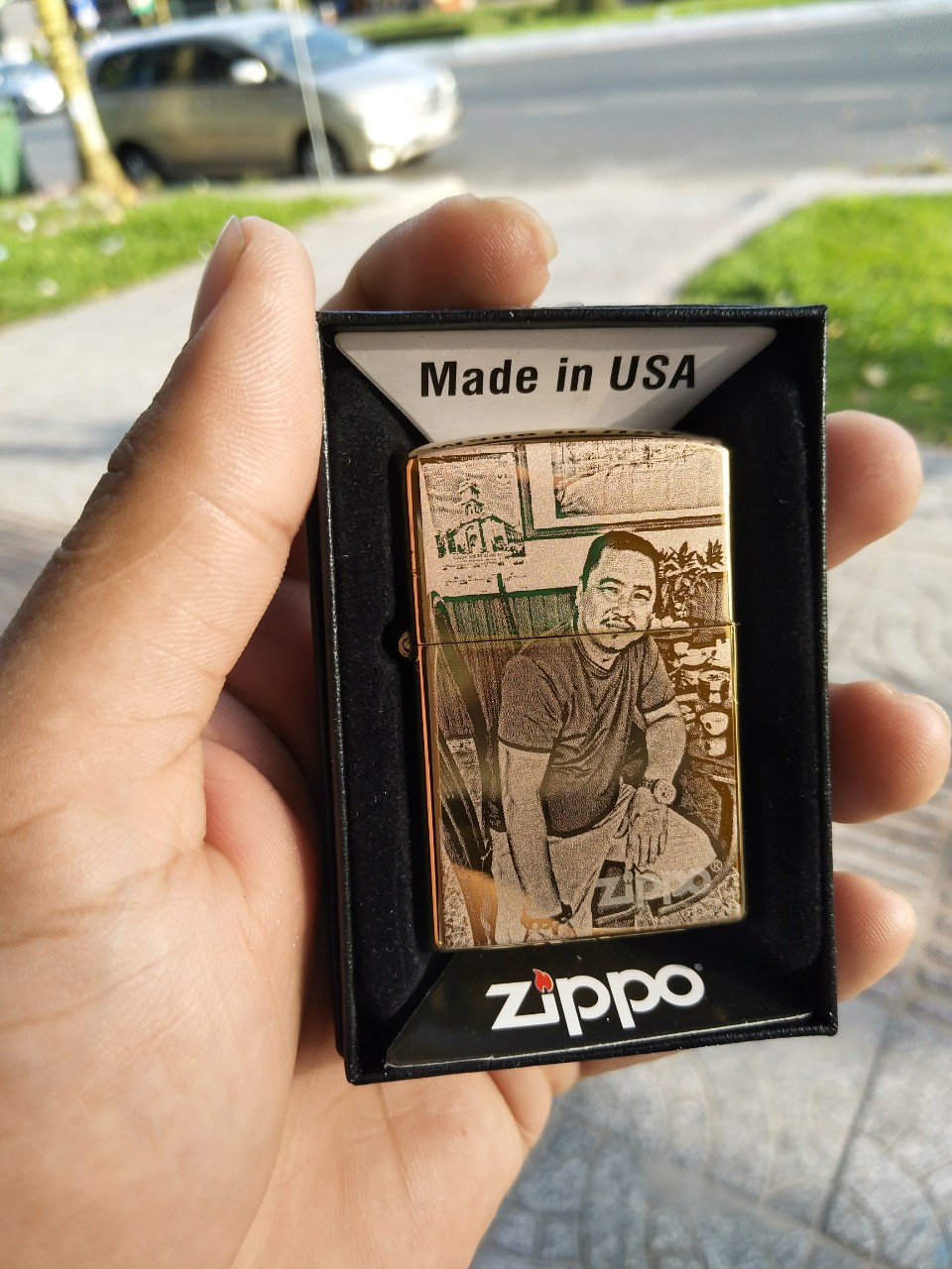 Vỏ Bật Lửa Zippo USA Khắc Logo Hội Nhóm Bạn Hưu Đường Xa Theo Yêu Cầu