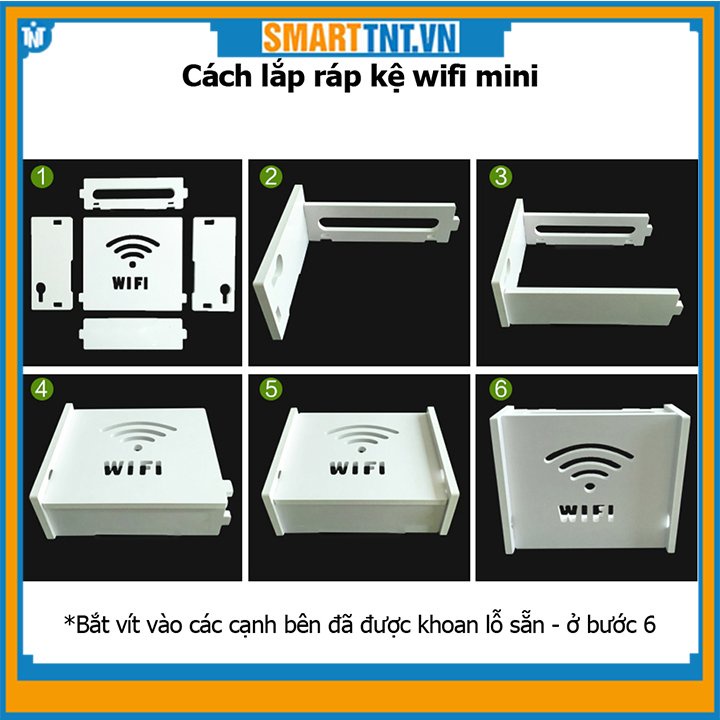 (40-20-10)Kệ wifi chữ nhật thỏ tinh nghịch treo tường bằng gỗ, hàng đẹp Smarttnt.vn