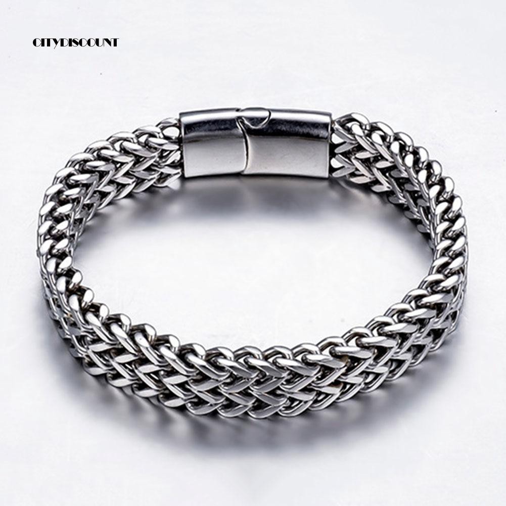 Vòng tay chuỗi xích có khóa thép titan phong cách punk cá tính | BigBuy360 - bigbuy360.vn