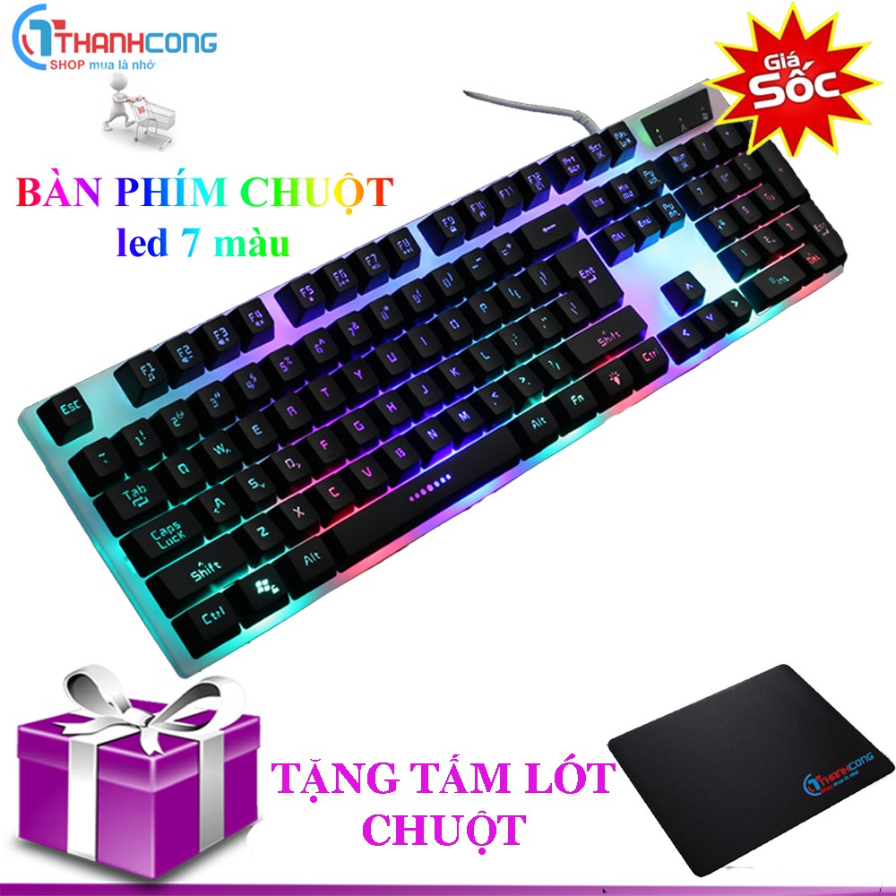 Bàn phím dây chuyên Game đèn Led RX3 màu Đen tặng lót chuột đen