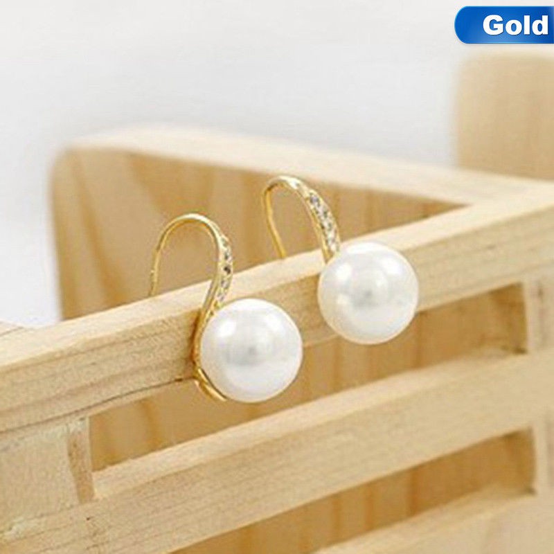 Khuyên tai đính ngọc trai nhân tạo lấp lánh thời trang