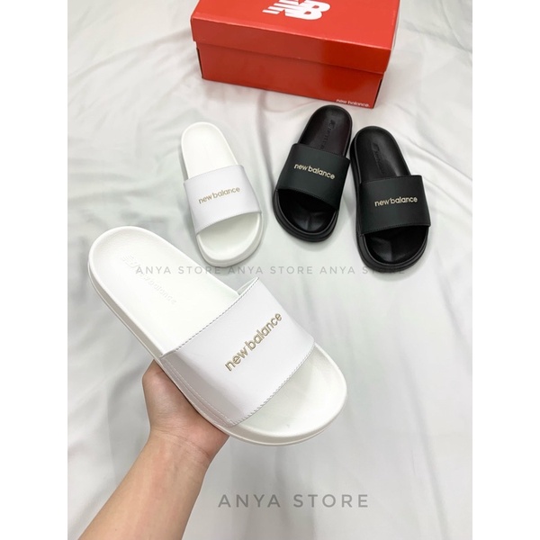Dép NEW BALANCE TRẮNG, ĐEN, XÁM, XANH Nam Nữ quai ngang bền đẹp [ Fullbox + hỗ trợ đổi size ]
