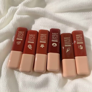 Set 6 Son thỏi Kiss Beauty Mist Matte Silky Nắp Đỏ