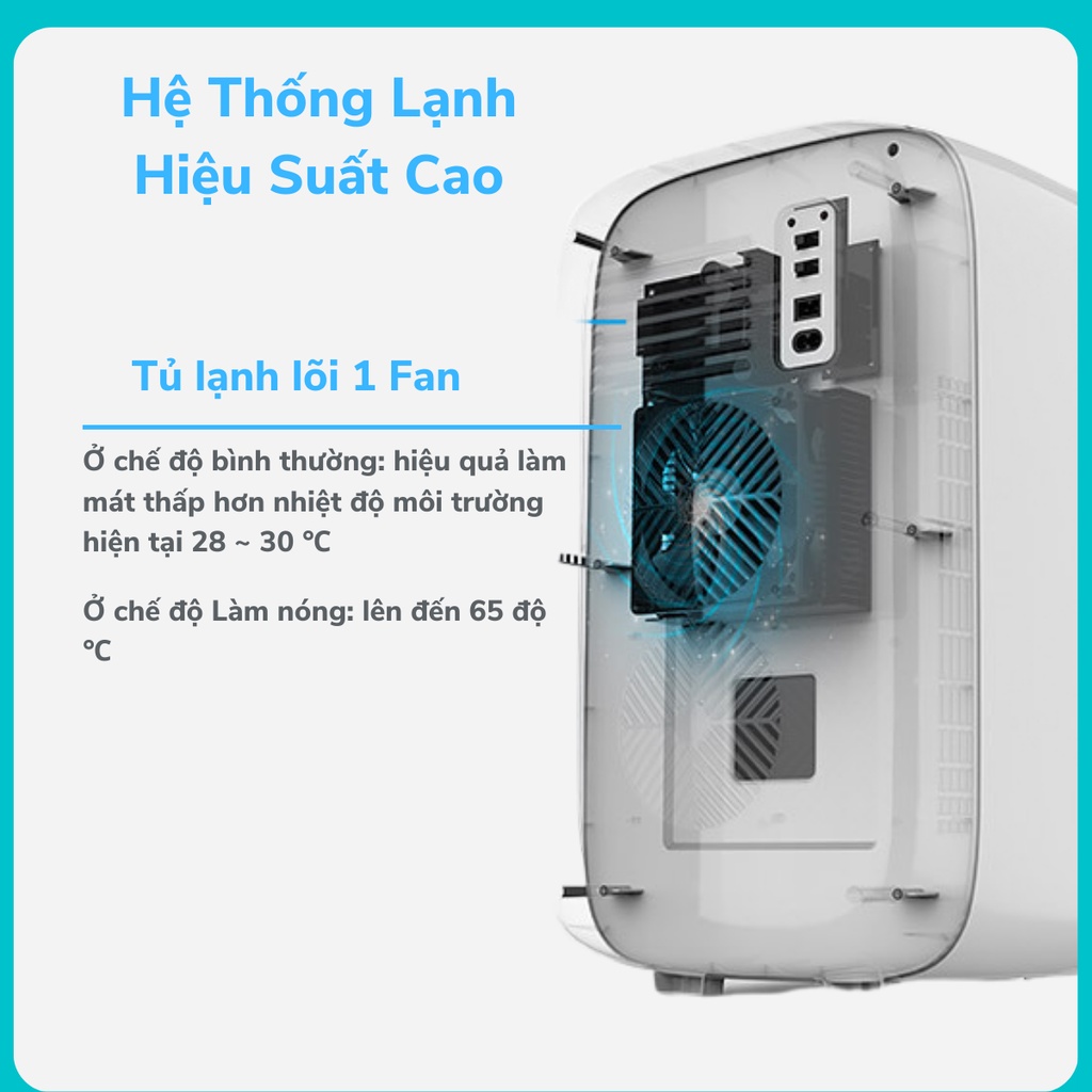 Tủ lạnh mini 10L Kemin đựng mỹ phẩm, thuốc có ổ cắm oto - BH chính hãng | Tủ lạnh mini trữ đồ mát