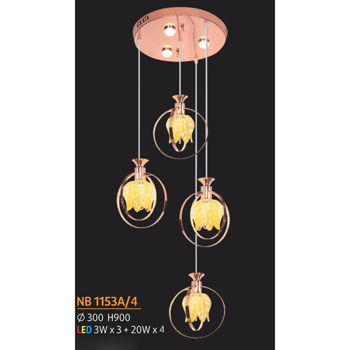 Đèn thả trần -treo tường trang trí kiểu hiện đại VKT-NB-1153A/4 Tặng kèm bóng đèn chuyên dụng )