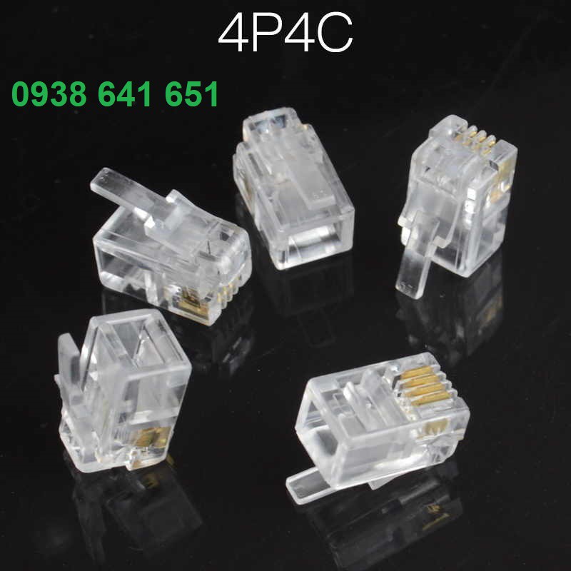 Đầu bấm hạt điện thoại RJ11 - 4 chân