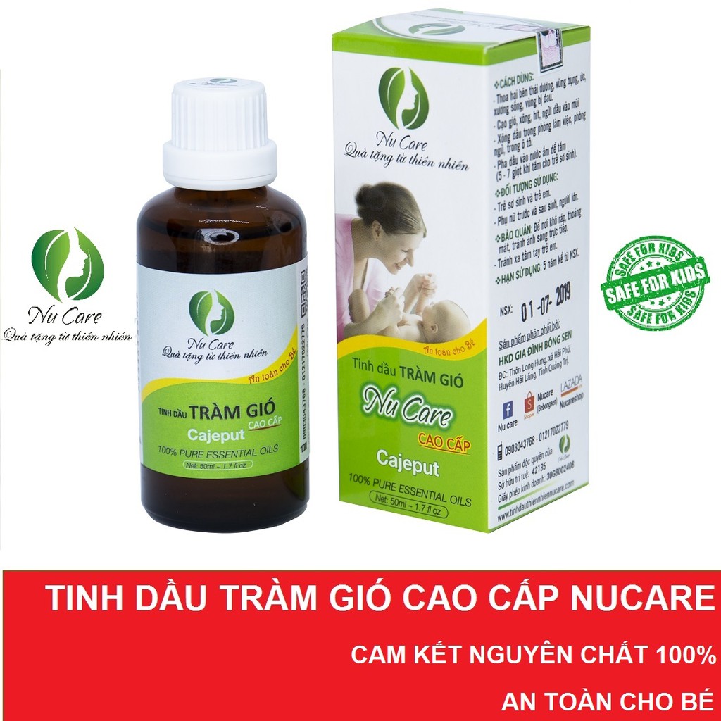 Tinh Dầu Tràm Gió Nguyên Chất Cao Cấp An Toàn Cho Bé Giảm Ho, Nghẹt Mũi, Phòng Cảm NuCare
