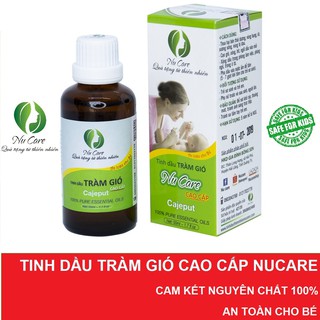 [50ml] Tinh Dầu Tràm Gió Nguyên Chất Cao Cấp An Toàn Cho Bé Giảm Ho, Nghẹt Mũi, Phòng Cảm NuCare
