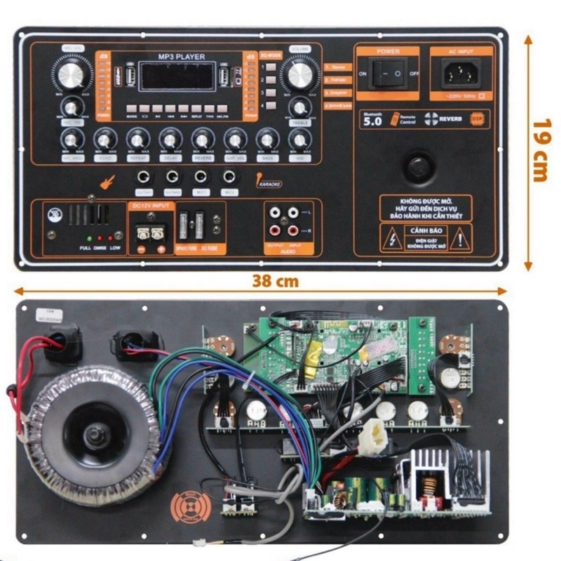 Mạch loa kéo V270 520W Bass 40 50 Đơn Đôi Echo Reverb