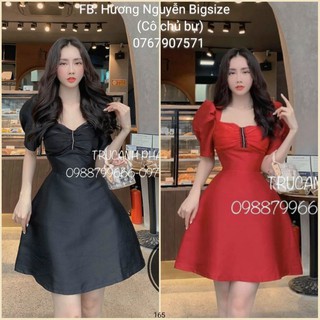 65-85kg bigsize đầm tiểu thư phối viền đá giá rẻ