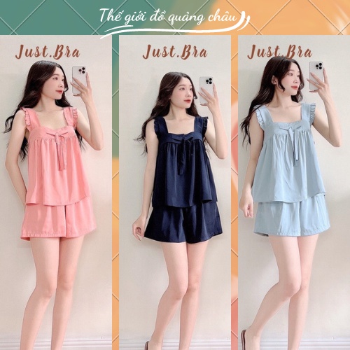 Bộ Đồ Ngủ Pyjama Lúa Gấm Cao Cấp - Áo 2 Dây Quyến Rũ - Hàng Quảng Châu Cao Cấp