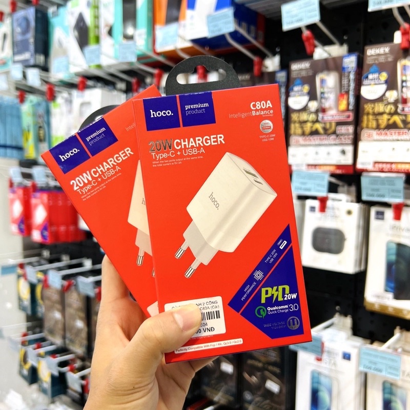 Củ Sạc Nhanh IP 20W HOCO ⚡CHUẨN CHÍNH HÃNG ⚡ Cốc Sạc Siêu Nhanh Cho iP 13/12/11/X/8, Sam.sung, Xiaomi