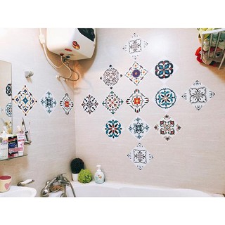 Set Decal gạch bông đủ mẫu bóc dán trang trí tường loại 1