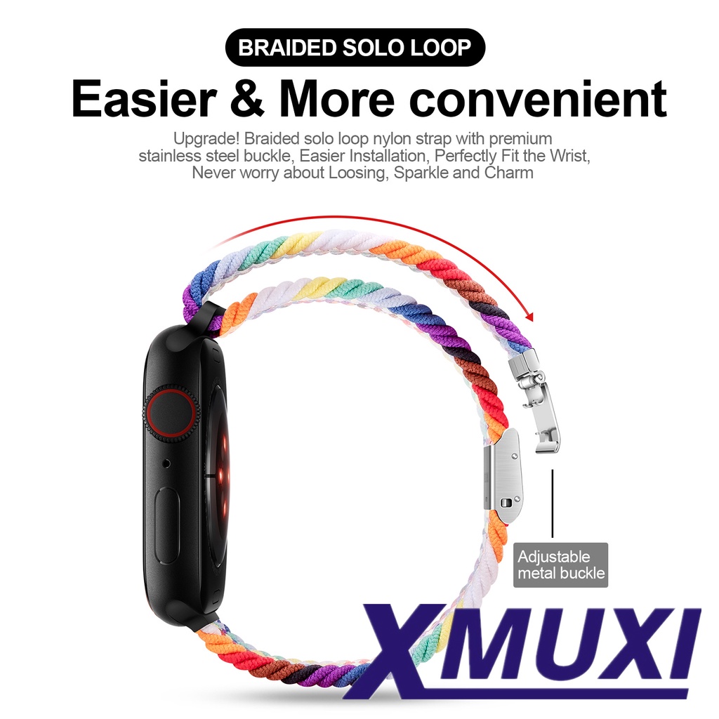 Dây Đeo Nylon Thay Thế Cho Đồng Hồ Thông Minh Apple Watch Series 7 / SE / 6 / 5 / 4 / 3 / 2 / 1 49mm 45mm 41mm