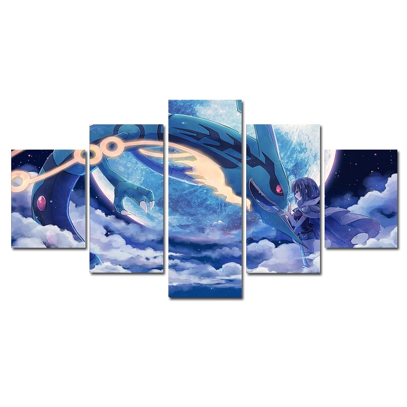 Set 5 Tranh Treo Tường Trang Trí Hình Nhân Vật Trong Pokemon 5 Tấm