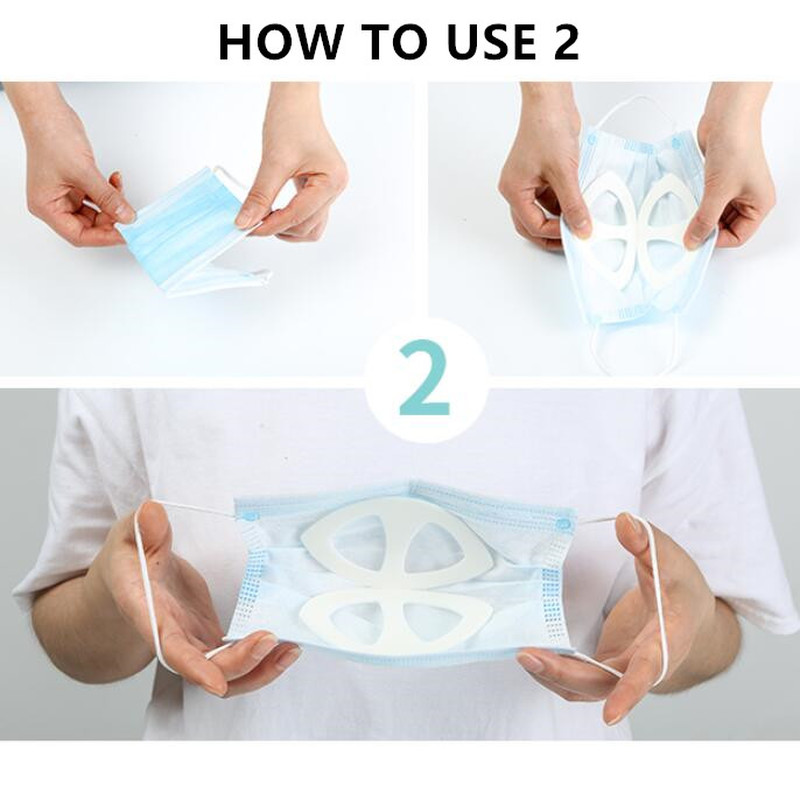 Bộ 8 Giá Đỡ Khẩu Trang 3d Mềm Mại Có Thể Gấp Gọn Tiện Dụng