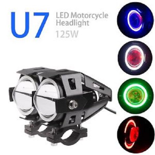 Đèn Led Pha U7 Tranformer cao cấp loại 1 dùng cho xe máy Led Đỏ.