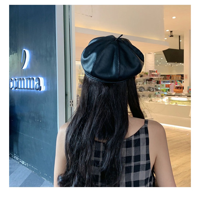 Mũ da nồi nữ Nón da beret Retro Cổ điển Phong cách Hàn Quốc