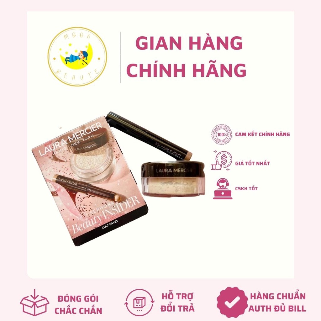 SET PHẤN PHỦ LAURA MERCIER MINI & BÚT NHŨ MẮT SEPHORA SIÊU ĐẸP BẮT SÁNG