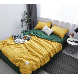 Bộ chăn ga gối Cotton đũi Tici,gồm 1 vỏ chăn hè trần bông,1 ga 2 vỏ gối nằm