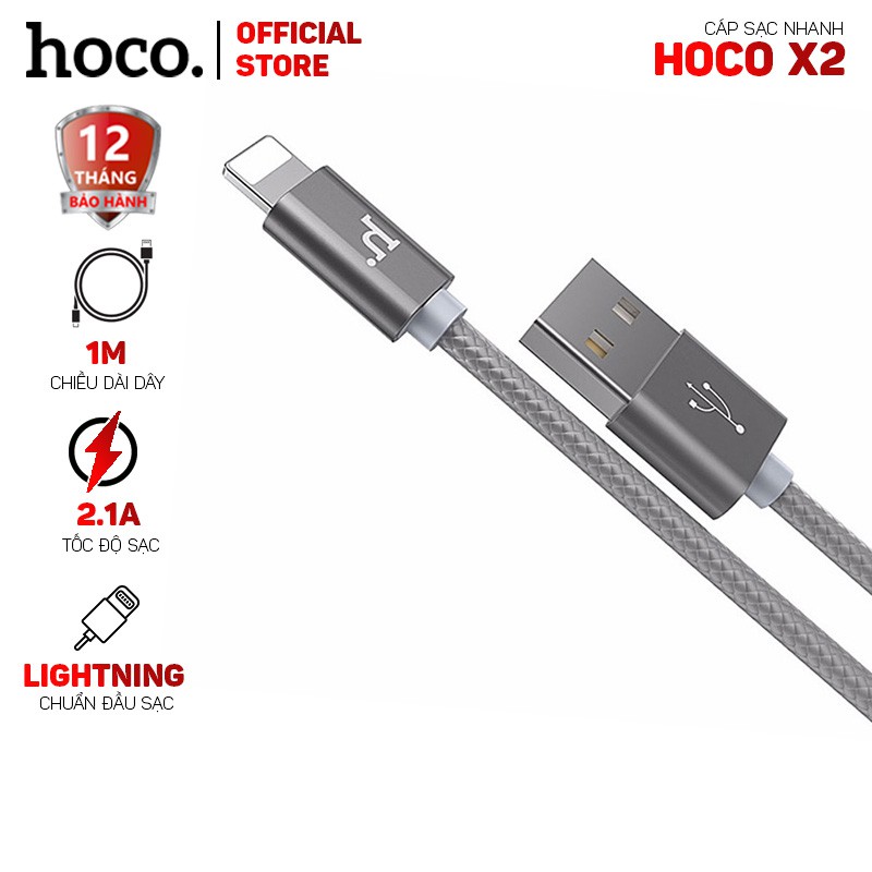 Cáp sạc nhanh Hoco X2 Lightning dài 1m-Dành cho thiết bị của Apple