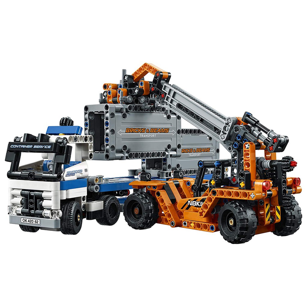 LEGO TECHNIC 42062 Container Yard Building Kit 631 Pieces - Xe công và xe nâng cẩu hàng - Xách tay từ Mỹ