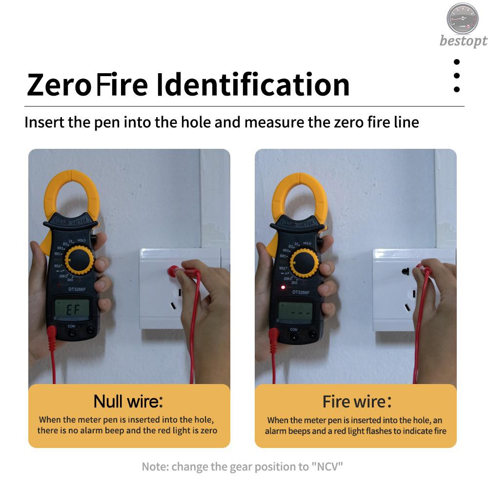 B&O Digital Clamp Meter Multimeter Handheld AC DC Voltage Current Voltmeter Diode Resistance Non-contact Fire Wire Identification