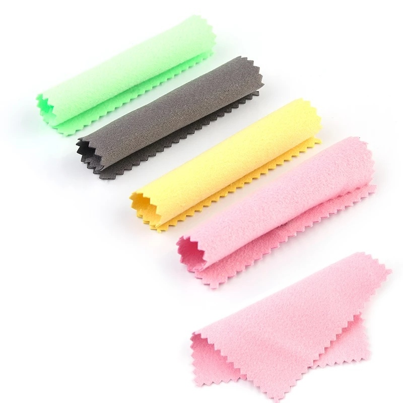 Set 10 khăn đánh bóng lau mắt kính / trang sức màu sắc xinh xắn xinh xắn