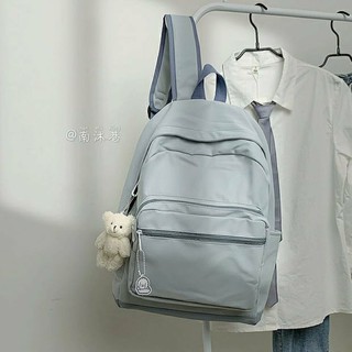 Balo basic, balo trơn dây kéo viền màu