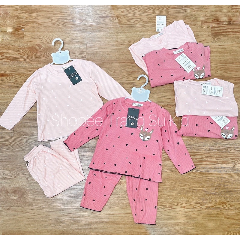 COMBO 2 BỘ LEN TĂM DÀI TAY VIỀN BÈO HỒNG HÌNH CÁO BÉ GÁI